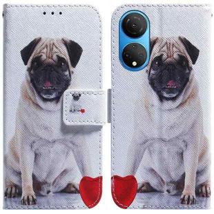For Honor X7 Coloured Drawing Leather Phone Case(Pug)