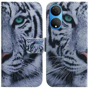 For Honor X7 Coloured Drawing Leather Phone Case(Tiger)