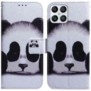 For Honor X8 Coloured Drawing Leather Phone Case(Panda)