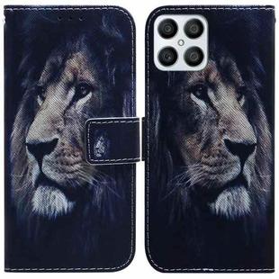 For Honor X8 Coloured Drawing Leather Phone Case(Lion)