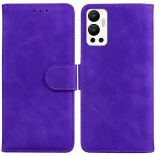 For Infinix Hot 12 Skin Feel Pure Color Flip Leather Phone Case(Purple)