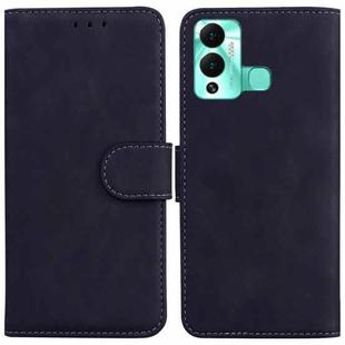 For Infinix Hot 12 Play Skin Feel Pure Color Flip Leather Phone Case(Black)