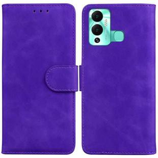 For Infinix Hot 12 Play Skin Feel Pure Color Flip Leather Phone Case(Purple)