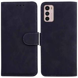 For Motorola Moto G42 Skin Feel Pure Color Flip Leather Phone Case(Black)