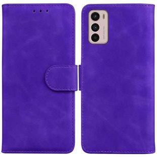 For Motorola Moto G42 Skin Feel Pure Color Flip Leather Phone Case(Purple)