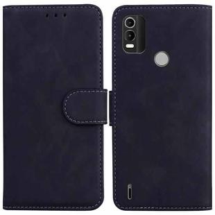 For Nokia C21 Plus Skin Feel Pure Color Flip Leather Phone Case(Black)