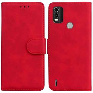 For Nokia C21 Plus Skin Feel Pure Color Flip Leather Phone Case(Red)