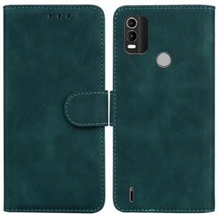 For Nokia C21 Plus Skin Feel Pure Color Flip Leather Phone Case(Green)