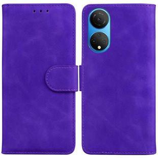 For Honor X7 Skin Feel Pure Color Flip Leather Phone Case(Purple)