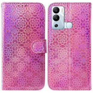 For Infinix Hot 12i Colorful Magnetic Buckle Leather Phone Case(Pink)