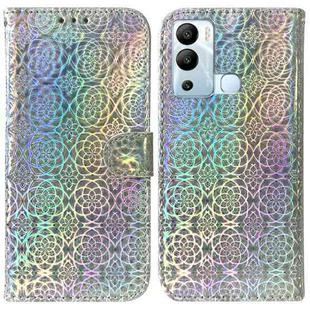 For Infinix Hot 12i Colorful Magnetic Buckle Leather Phone Case(Silver)