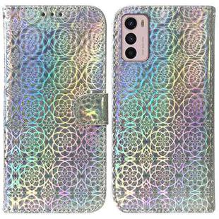 For Motorola Moto G42 Colorful Magnetic Buckle Leather Phone Case(Silver)