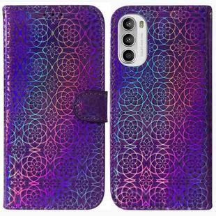 For Motorola Moto G52J Japan Version Colorful Magnetic Buckle Leather Phone Case(Purple)