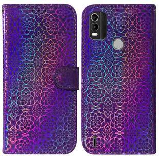 For Nokia C21 Plus Colorful Magnetic Buckle Leather Phone Case(Purple)