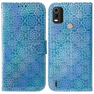 For Nokia C21 Plus Colorful Magnetic Buckle Leather Phone Case(Blue)