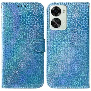 For OnePlus Nord 2T Colorful Magnetic Buckle Leather Phone Case(Blue)