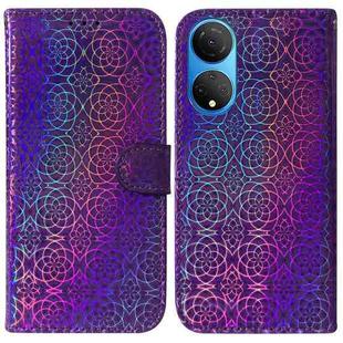 For Honor X7 Colorful Magnetic Buckle Leather Phone Case(Purple)