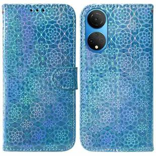 For Honor X7 Colorful Magnetic Buckle Leather Phone Case(Blue)