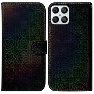 For Honor X8 Colorful Magnetic Buckle Leather Phone Case(Black)