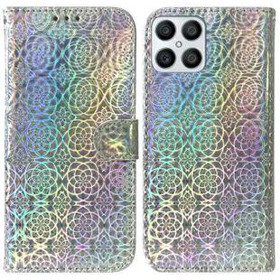 For Honor X8 Colorful Magnetic Buckle Leather Phone Case(Silver)