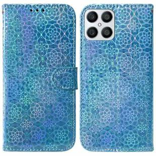 For Honor X8 Colorful Magnetic Buckle Leather Phone Case(Blue)