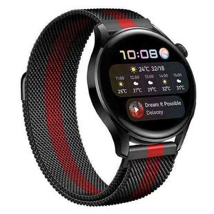 For Huawei Watch GT 3 Pro 46mm Milan Steel Watch Band(Black Red)