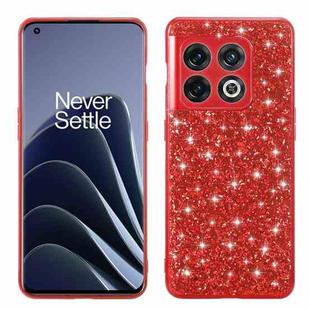 For OnePlus 10 Pro Glitter Powder Shockproof TPU Phone Case(Red)