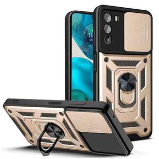 For Motorola Moto G52 Sliding Camera Cover Design TPU+PC Phone Case(Gold)