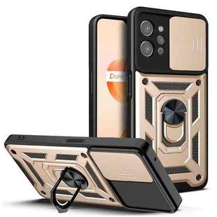 For OPPO Realme C31 Sliding Camera Cover Design TPU+PC Phone Case(Gold)