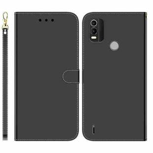 For Nokia C21 Plus Imitated Mirror Surface Horizontal Flip Leather Phone Case(Black)