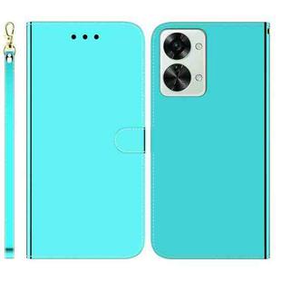 For OnePlus Nord 2T Imitated Mirror Surface Horizontal Flip Leather Phone Case(Mint Green)