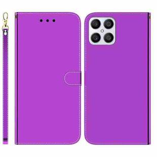 For Honor X8 Imitated Mirror Surface Horizontal Flip Leather Phone Case(Purple)