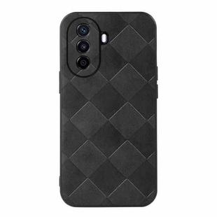 For Huawei Enjoy 50 China/nova Y70 4G Global/nova Y70 Plus Weave Plaid PU Phone Case(Black)