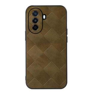 For Huawei Enjoy 50 China/nova Y70 4G Global/nova Y70 Plus Weave Plaid PU Phone Case(Green)