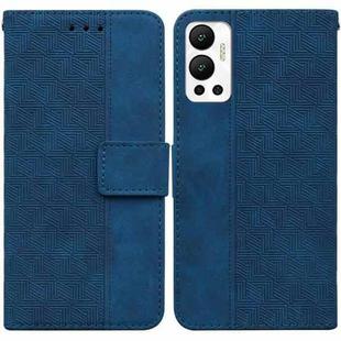 For Infinix Hot 12 Geometric Embossed Leather Phone Case(Blue)