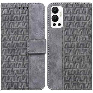 For Infinix Hot 12 Geometric Embossed Leather Phone Case(Grey)