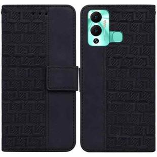 For Infinix Hot 12 Play Geometric Embossed Leather Phone Case(Black)