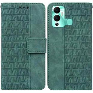 For Infinix Hot 12 Play Geometric Embossed Leather Phone Case(Green)