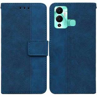 For Infinix Hot 12 Play Geometric Embossed Leather Phone Case(Blue)