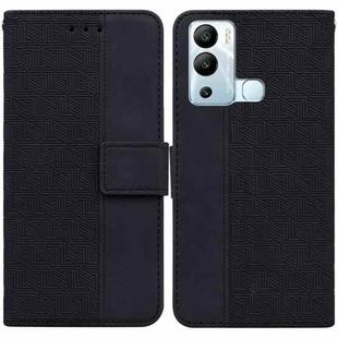 For Infinix Hot 12i Geometric Embossed Leather Phone Case(Black)