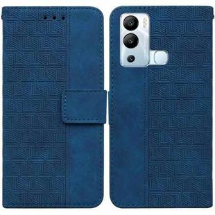 For Infinix Hot 12i Geometric Embossed Leather Phone Case(Blue)