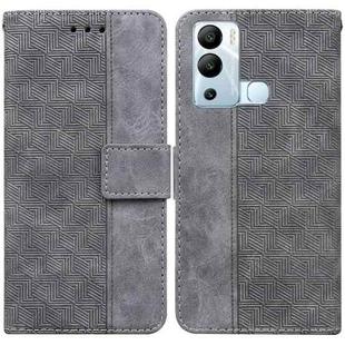 For Infinix Hot 12i Geometric Embossed Leather Phone Case(Grey)