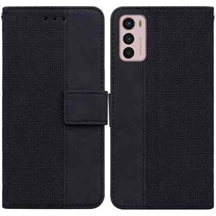 For Motorola Moto G42 Geometric Embossed Leather Phone Case(Black)