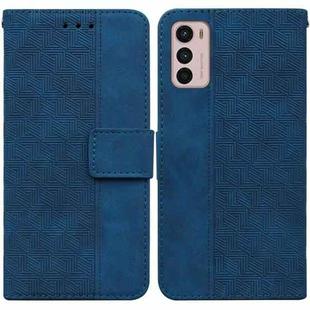 For Motorola Moto G42 Geometric Embossed Leather Phone Case(Blue)