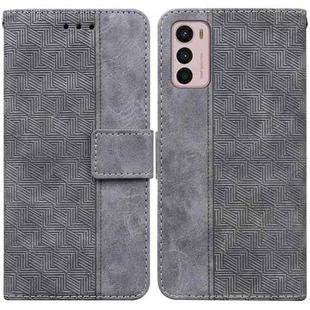 For Motorola Moto G42 Geometric Embossed Leather Phone Case(Grey)