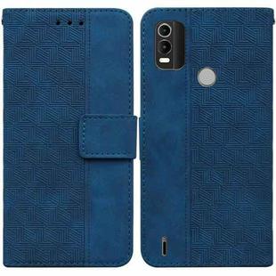 For Nokia C21 Plus Geometric Embossed Leather Phone Case(Blue)