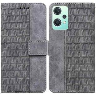 For OnePlus Nord CE 2 Lite 5G Geometric Embossed Leather Phone Case(Grey)