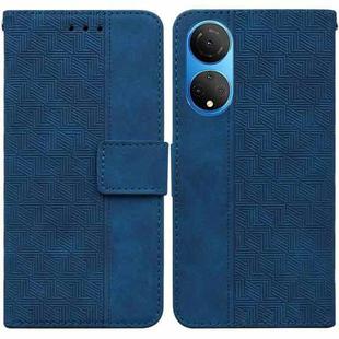 For Honor X7 Geometric Embossed Leather Phone Case(Blue)