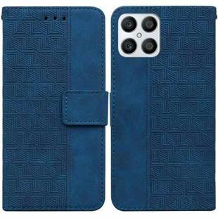 For Honor X8 Geometric Embossed Leather Phone Case(Blue)