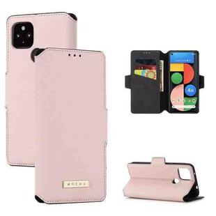 For Google Pixel 5 XL MUXMA MX115 Cross Texture Oil Edge Flip Leather Phone Case(Pink)